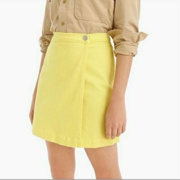 J Crew Yellow Garment-dyed Japanese Denim Wrap
Mini Skirt |  Size - Picture 1 of 6